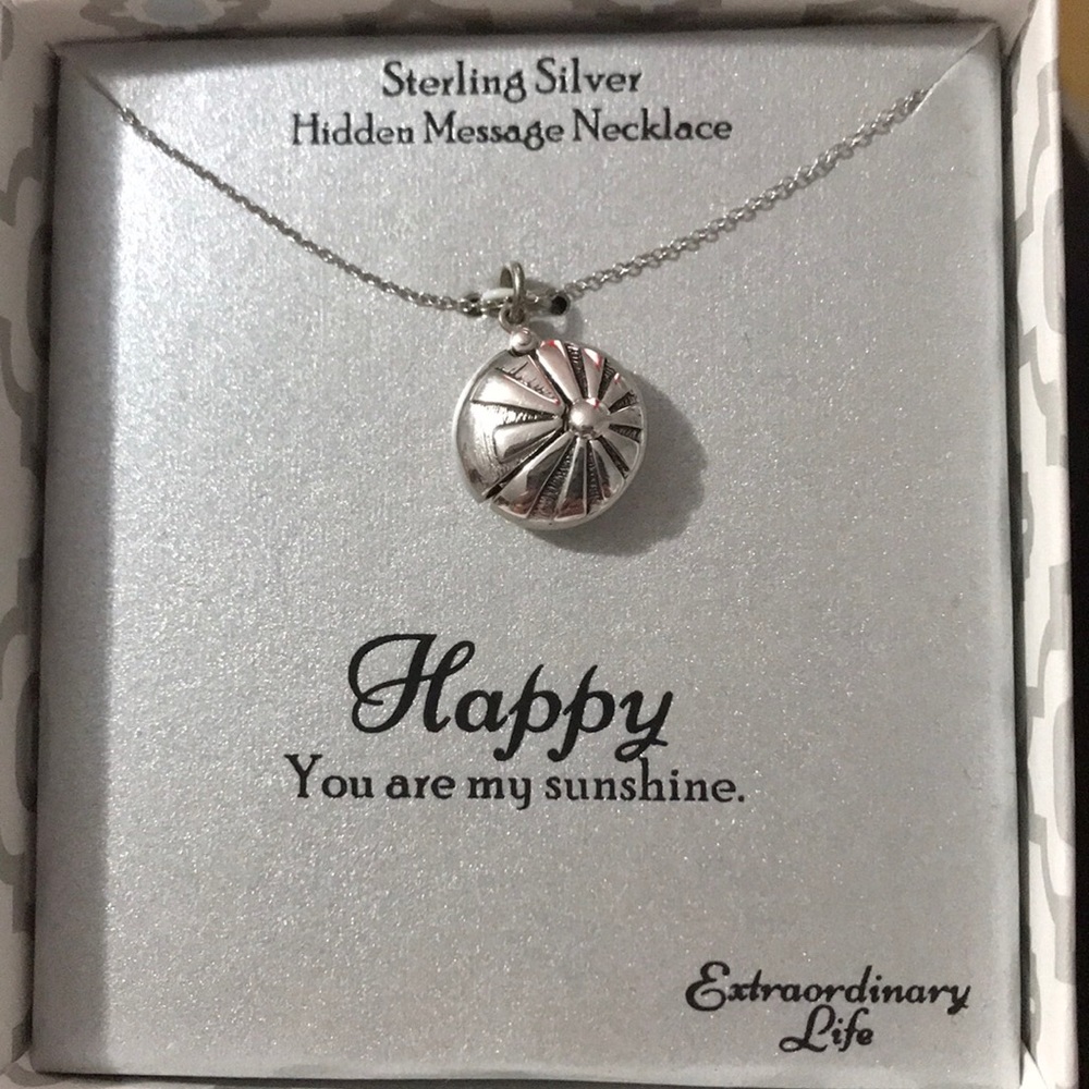 Sterling silver necklace with secret message